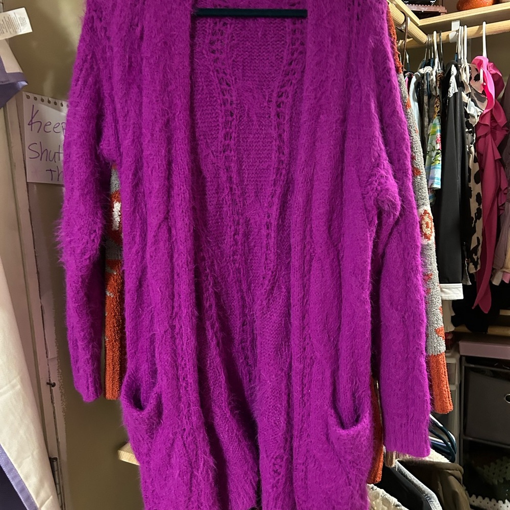 Bluivy Vibrant Fuchsia Cardigan